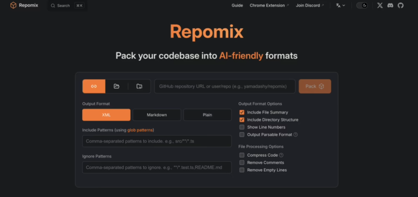 Repomix – 코드베이스를 AI 친화적 포맷으로 압축